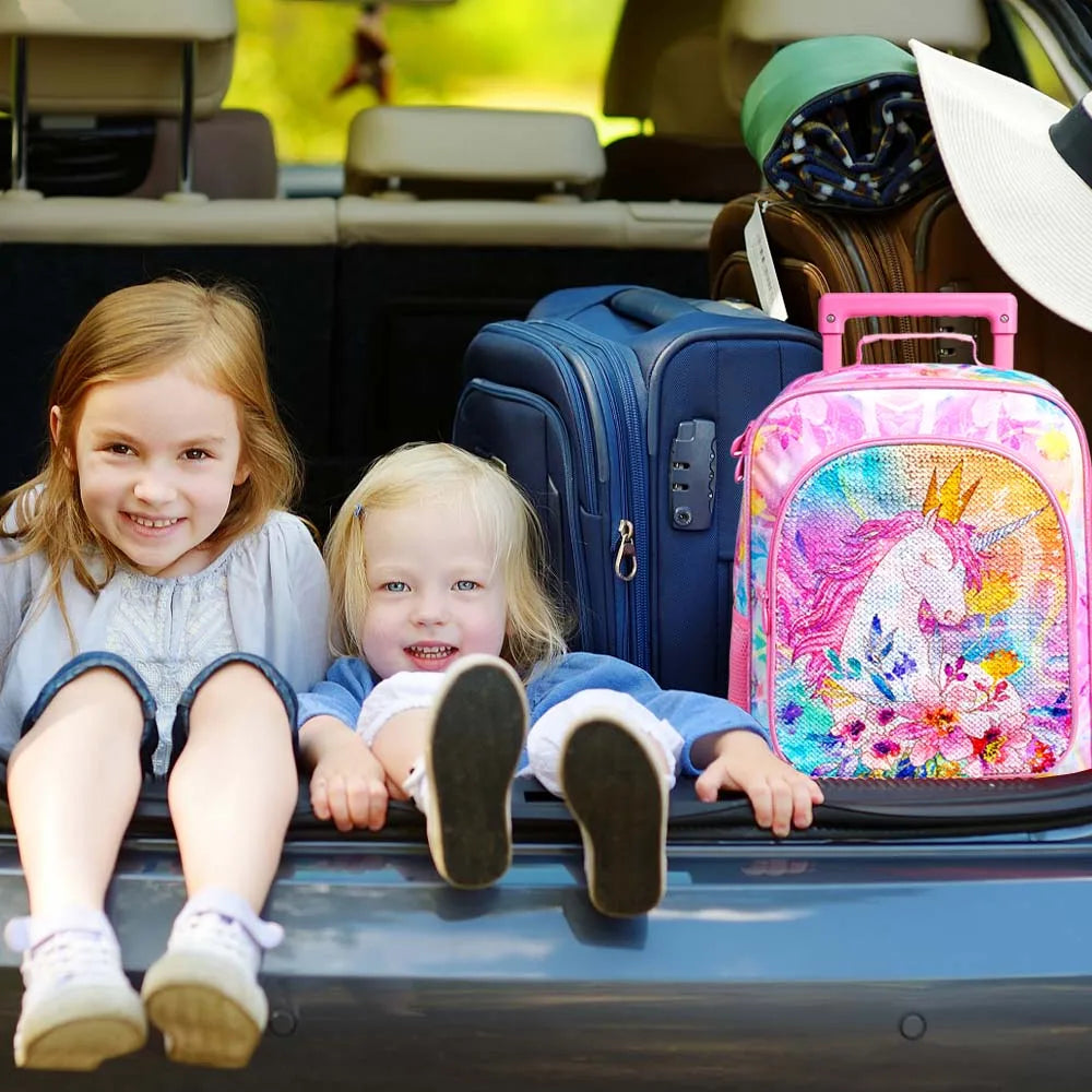 Kids Unicorn Rolling Travel Luggage