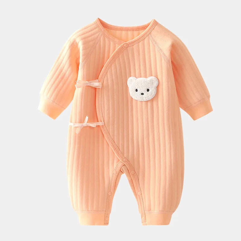 Cotton Bodysuit with Bear Detail
