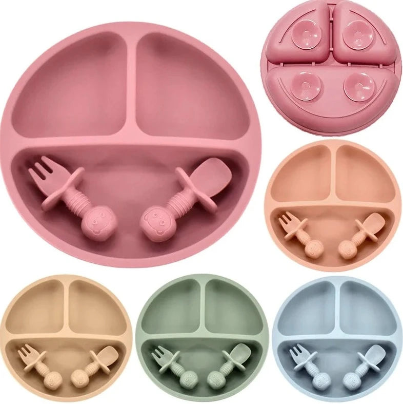 Silicone Feeding Plate & Cutlery Set