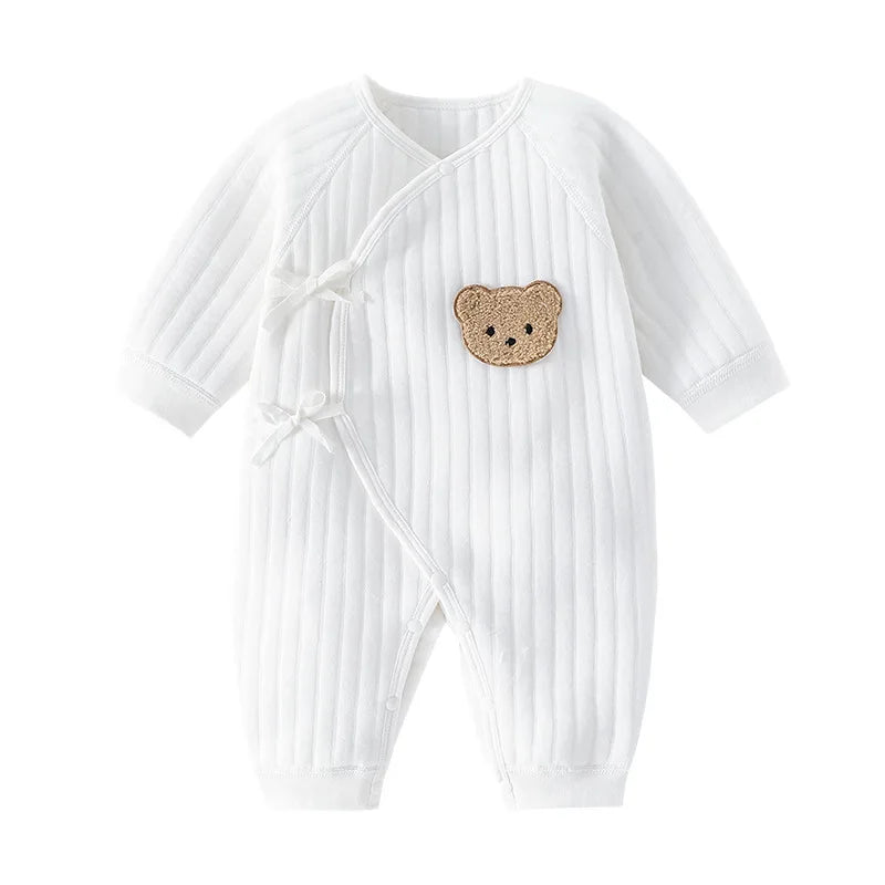 Cotton Bodysuit with Bear Detail