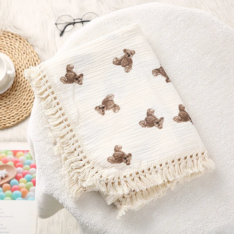 Muslin Swaddle with Tassels