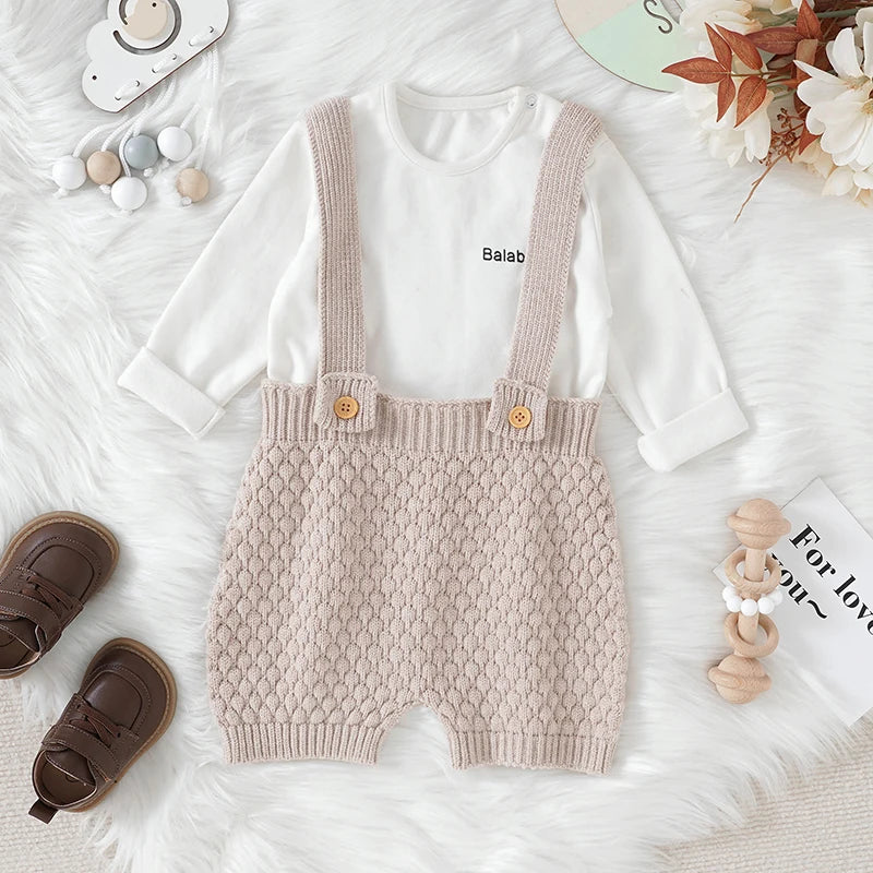 Solid Knitted Sleeveless Romper
