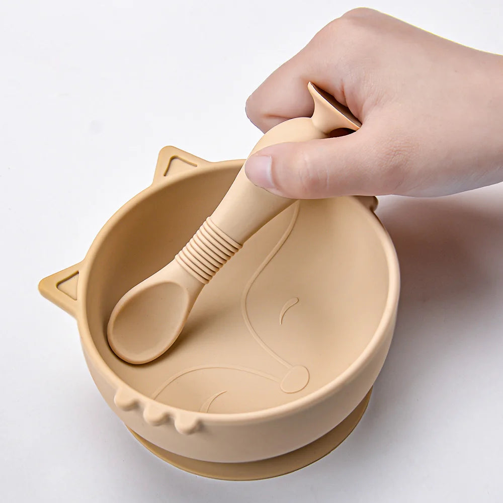 Silicone Baby Feeding Bowl with spoon