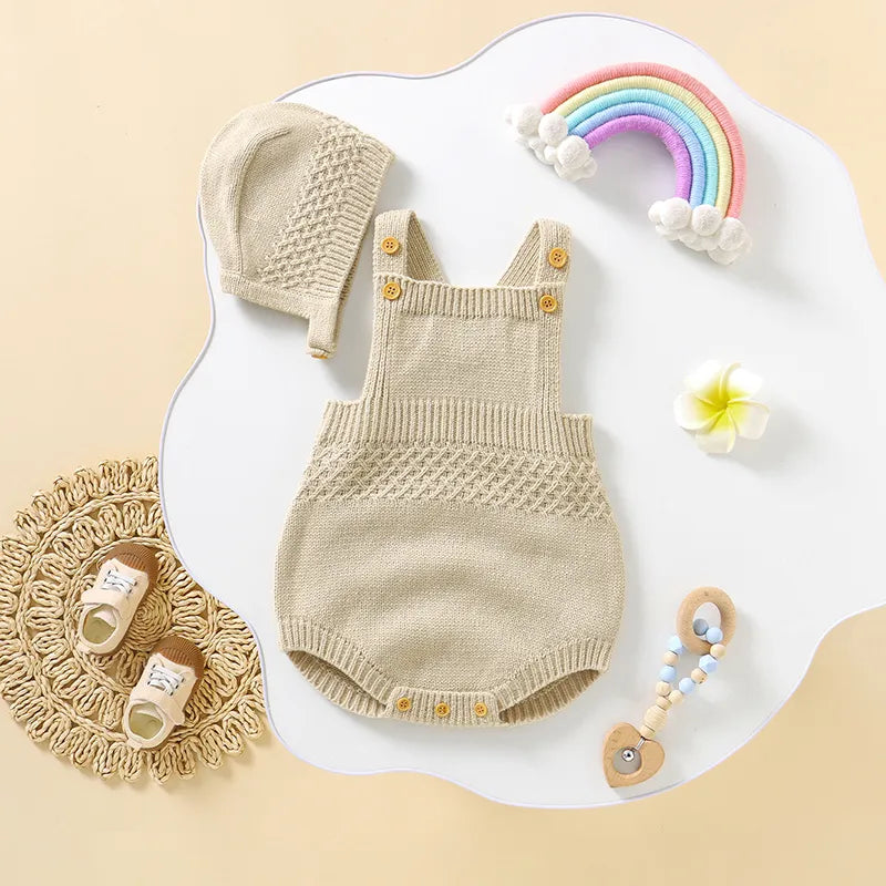 Knitted Sleeveless Bodysuit with Hat
