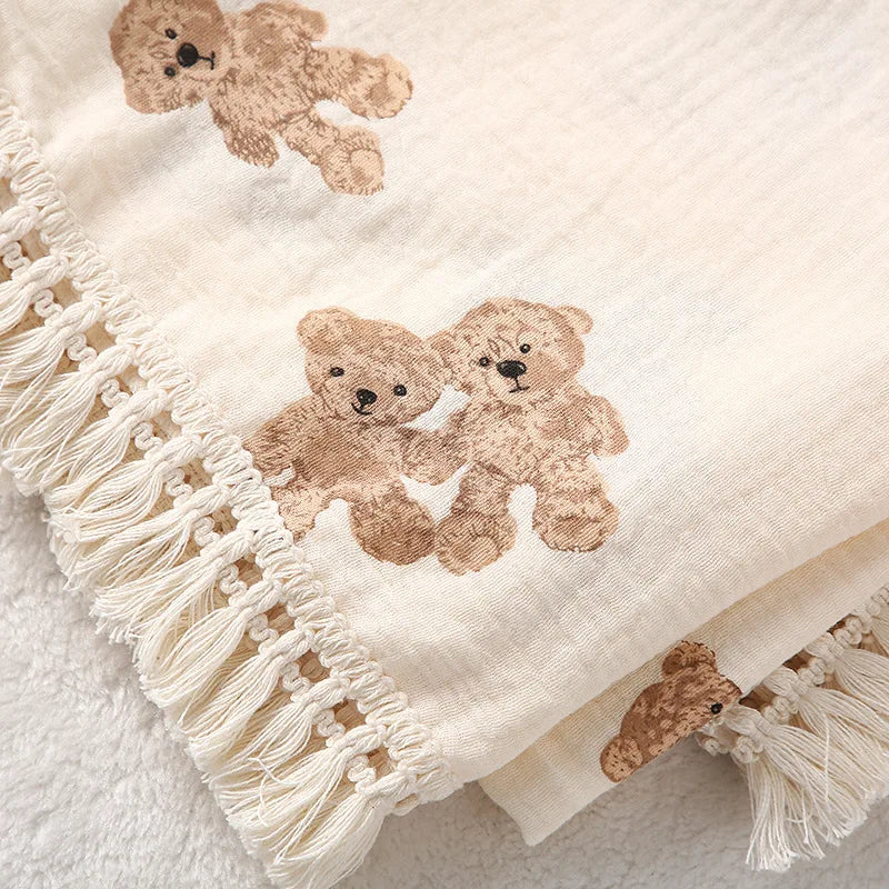 Muslin Swaddle with Tassels