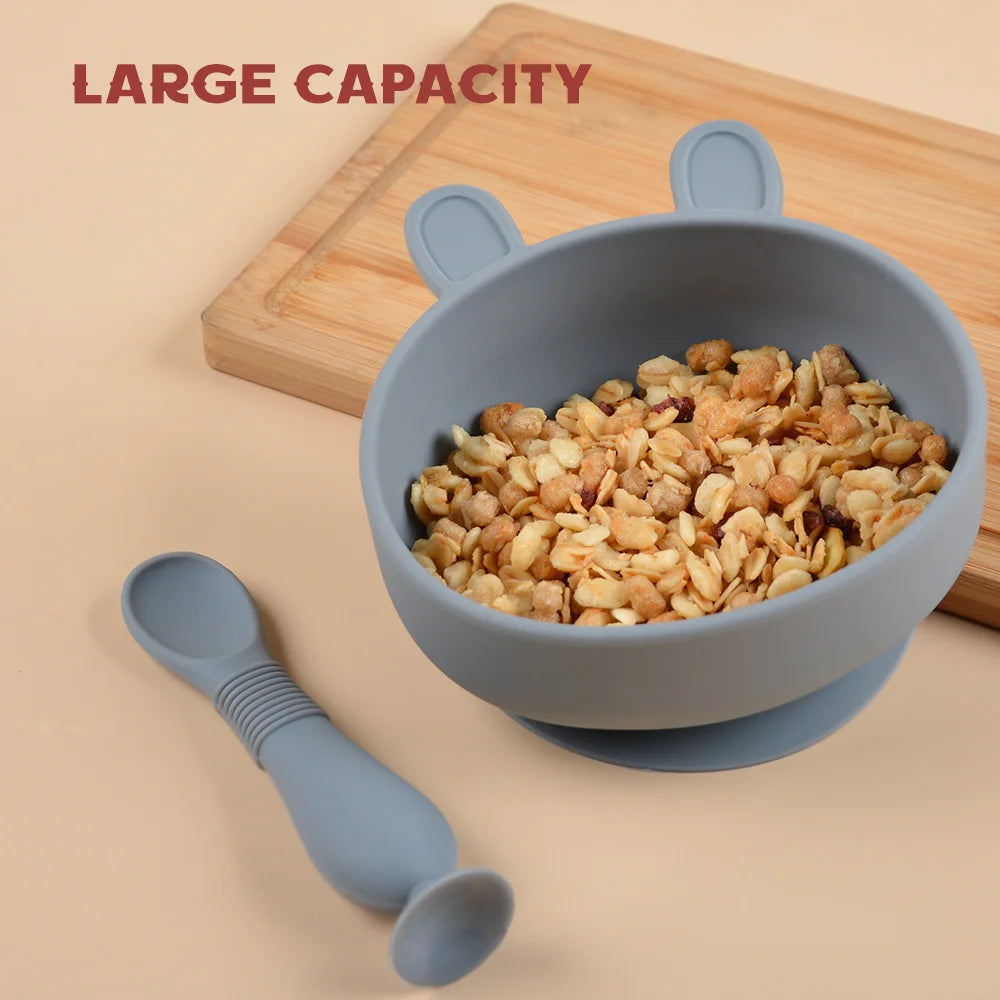 Silicone Baby Feeding Bowl with spoon