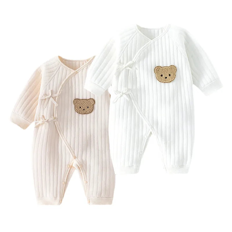 Cotton Bodysuit with Bear Detail