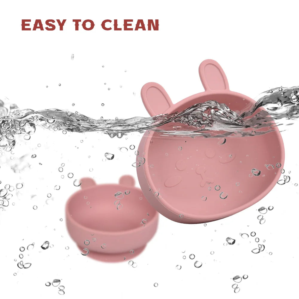 Silicone Baby Feeding Bowl with spoon