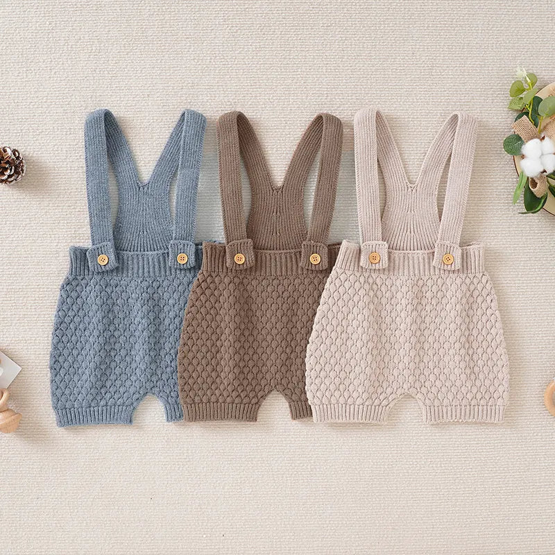 Solid Knitted Sleeveless Romper